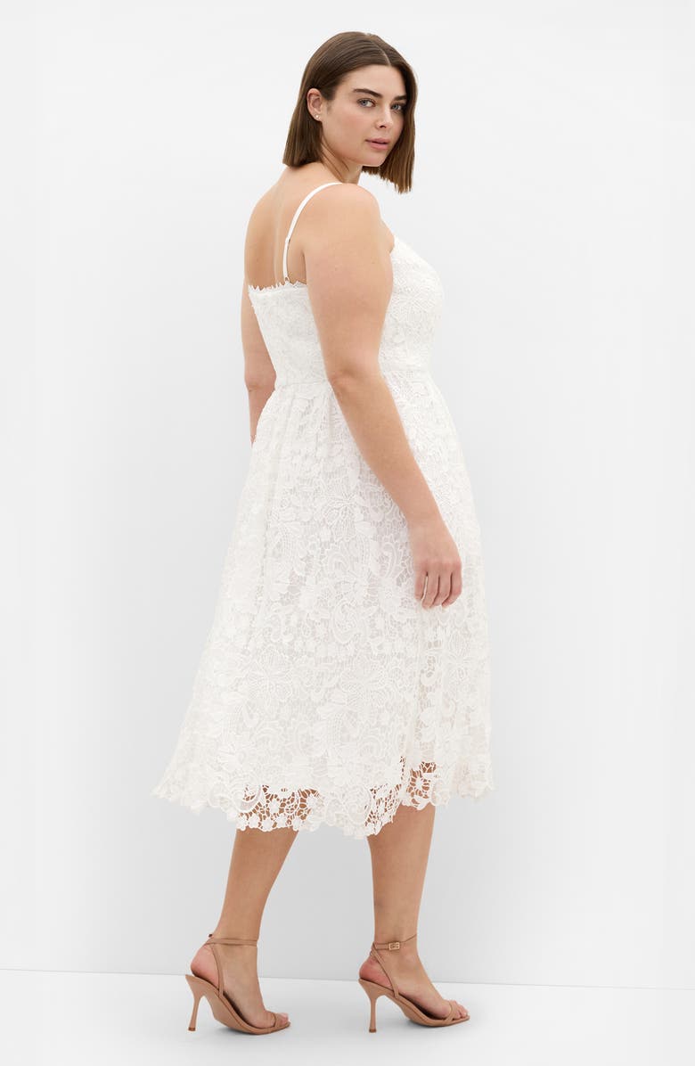 City Chic Scarlet Lace Midi Dress, Alternate, color, Ivory