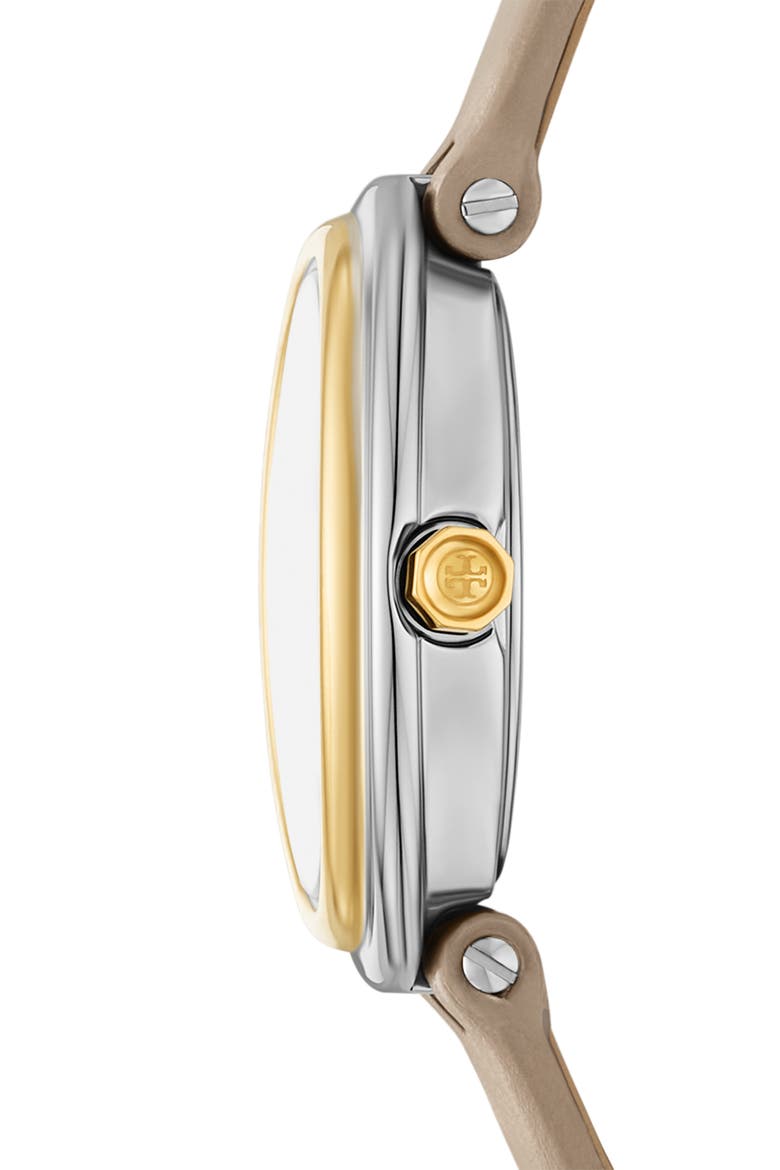 The Oval Leather Strap Watch, 22mm x 28mm, Alternate, color, GOLD