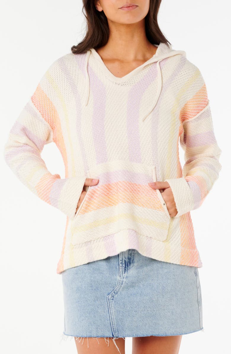 Rip Curl Neon Isles Knit Poncho, Main, color, Purple