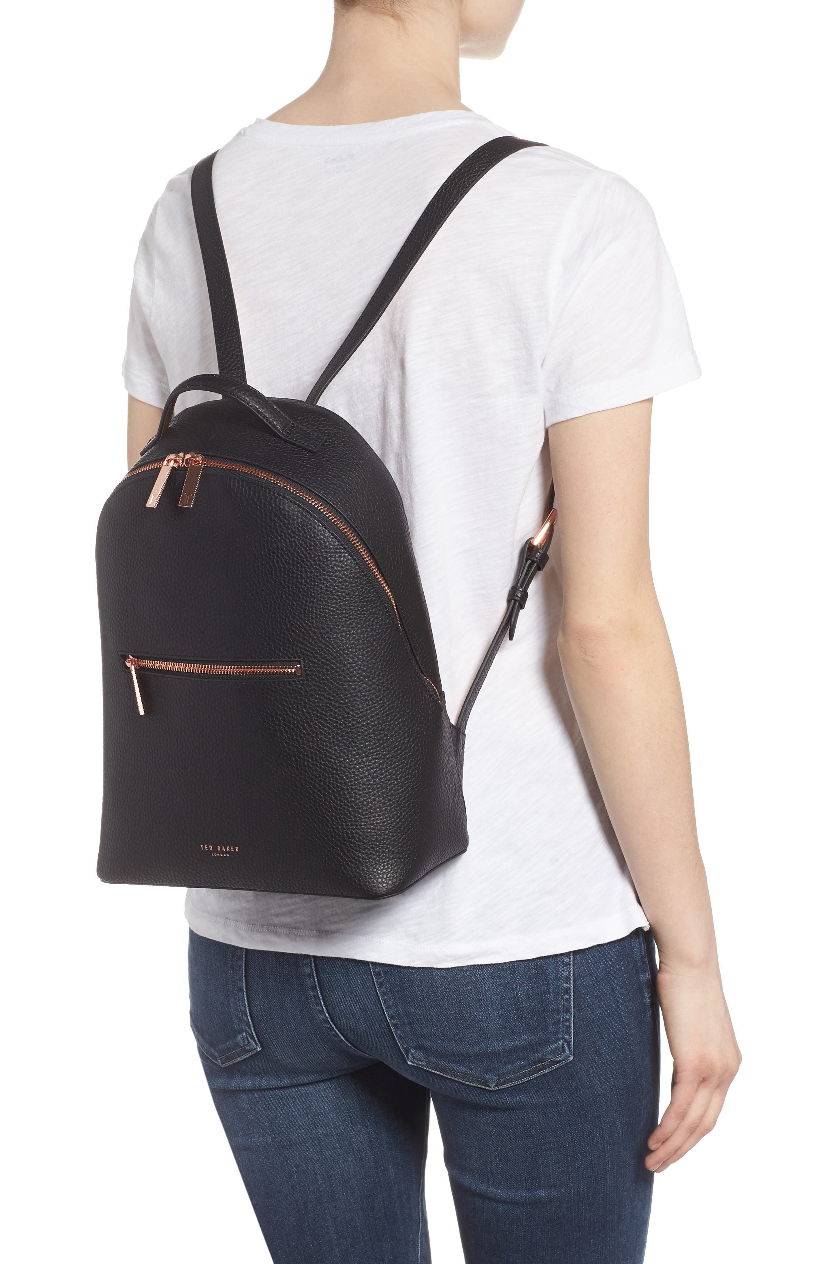 Ted Baker London Leather Backpack, Alternate, color, 