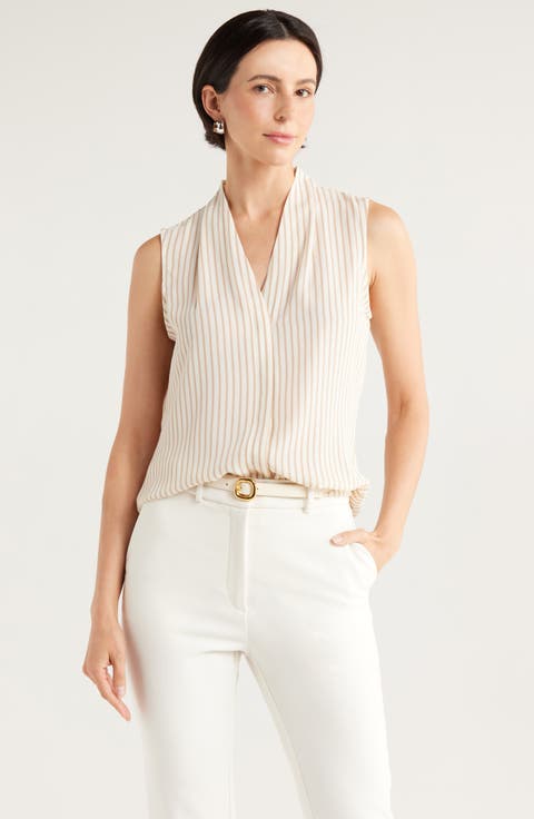 V-Neck Sleeveless Woven Shell Top