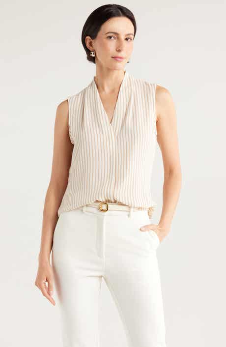 NORDSTROM RACK V-Neck Sleeveless Woven Shell Top