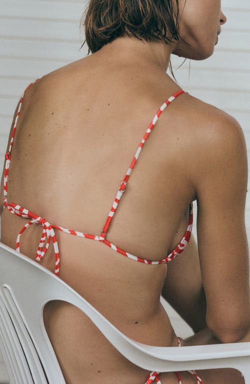 Mango Zebra Triangle Bikini Top In Multi