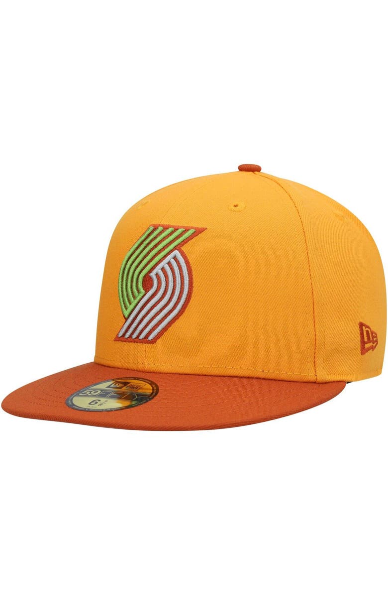 New Era Men's New Era Gold/Rust Portland Trail Blazers 59FIFTY Fitted Hat, Alternate, color, 