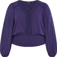 City Chic Frances Lace Blouson Top