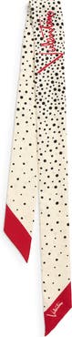 Valentino Garavani Little Stars Print Silk Skinny Scarf
