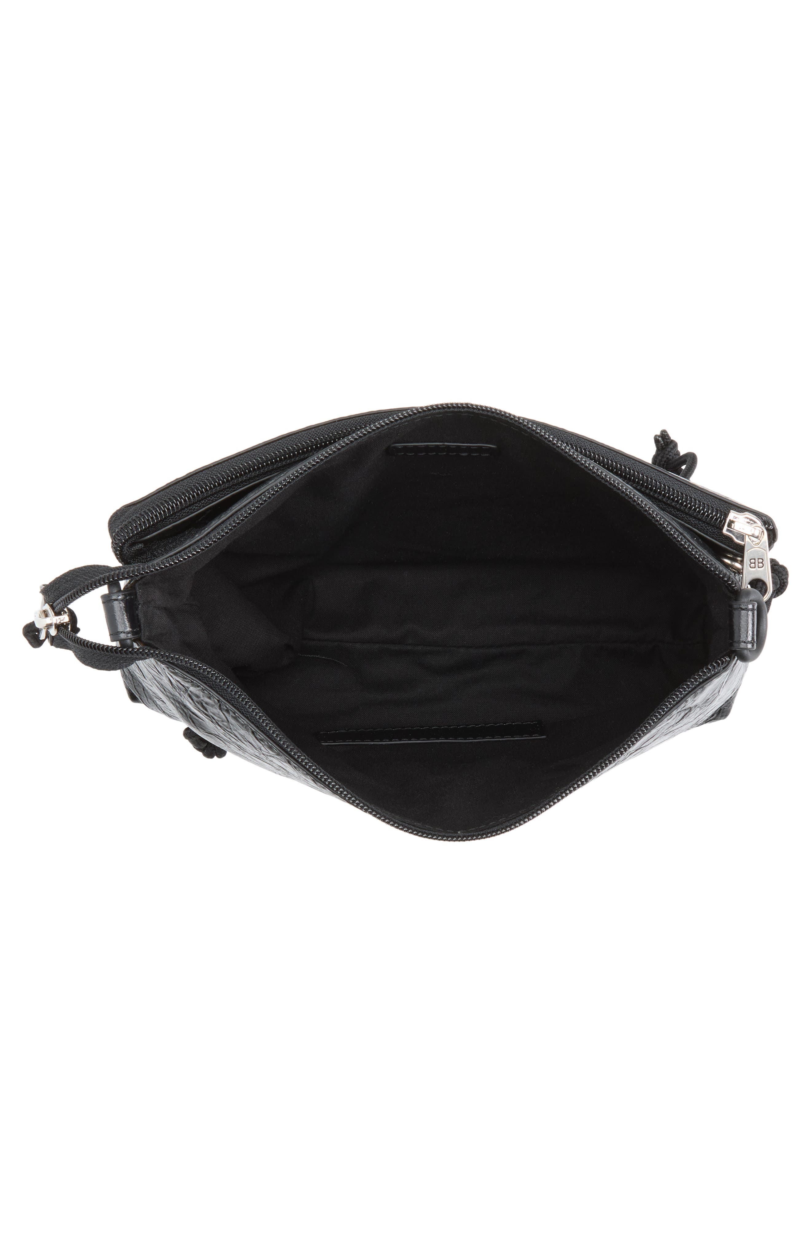 Explorer Double Pouch Lambskin Messenger Bag, Alternate, color, 1000 BLACK
