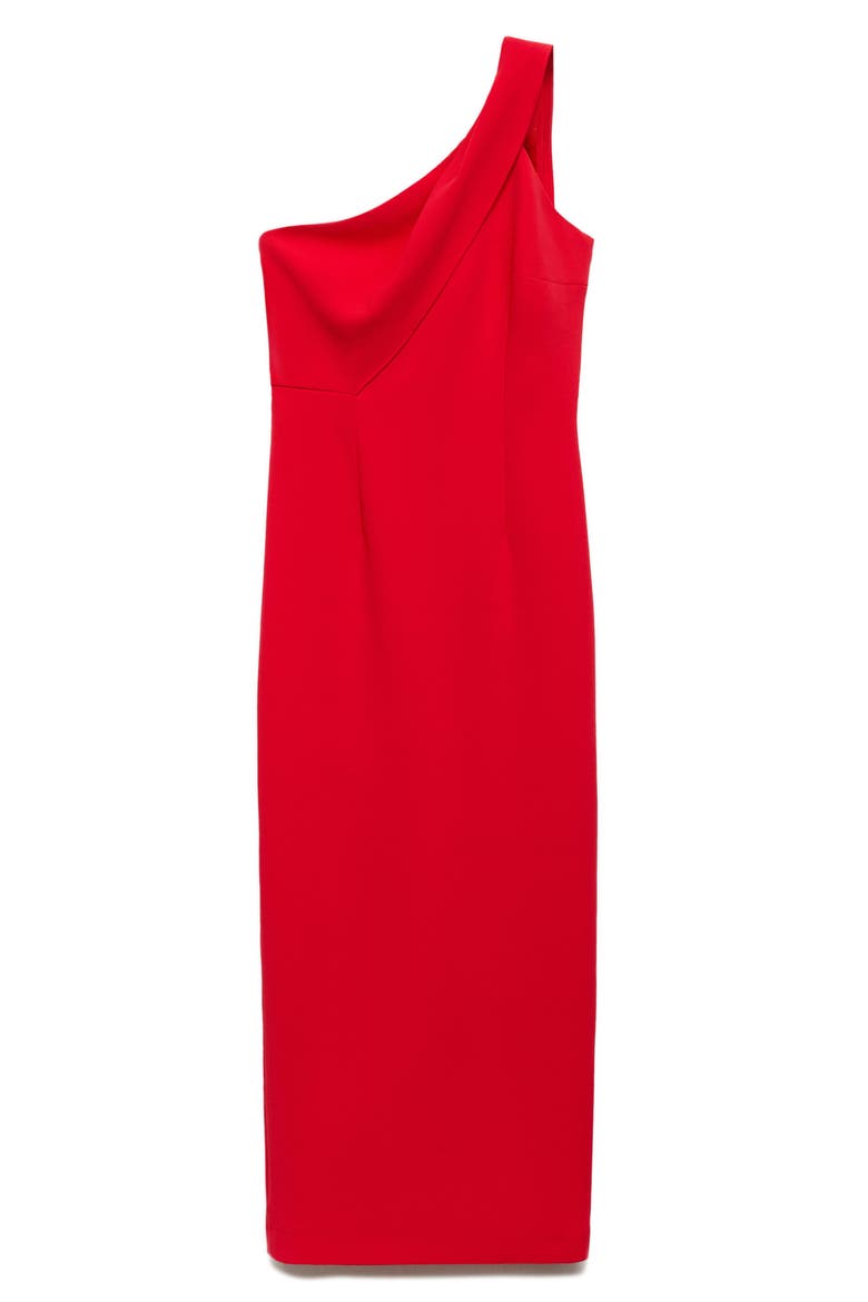 One-Shoulder Sheath Dress, Alternate, color, RED