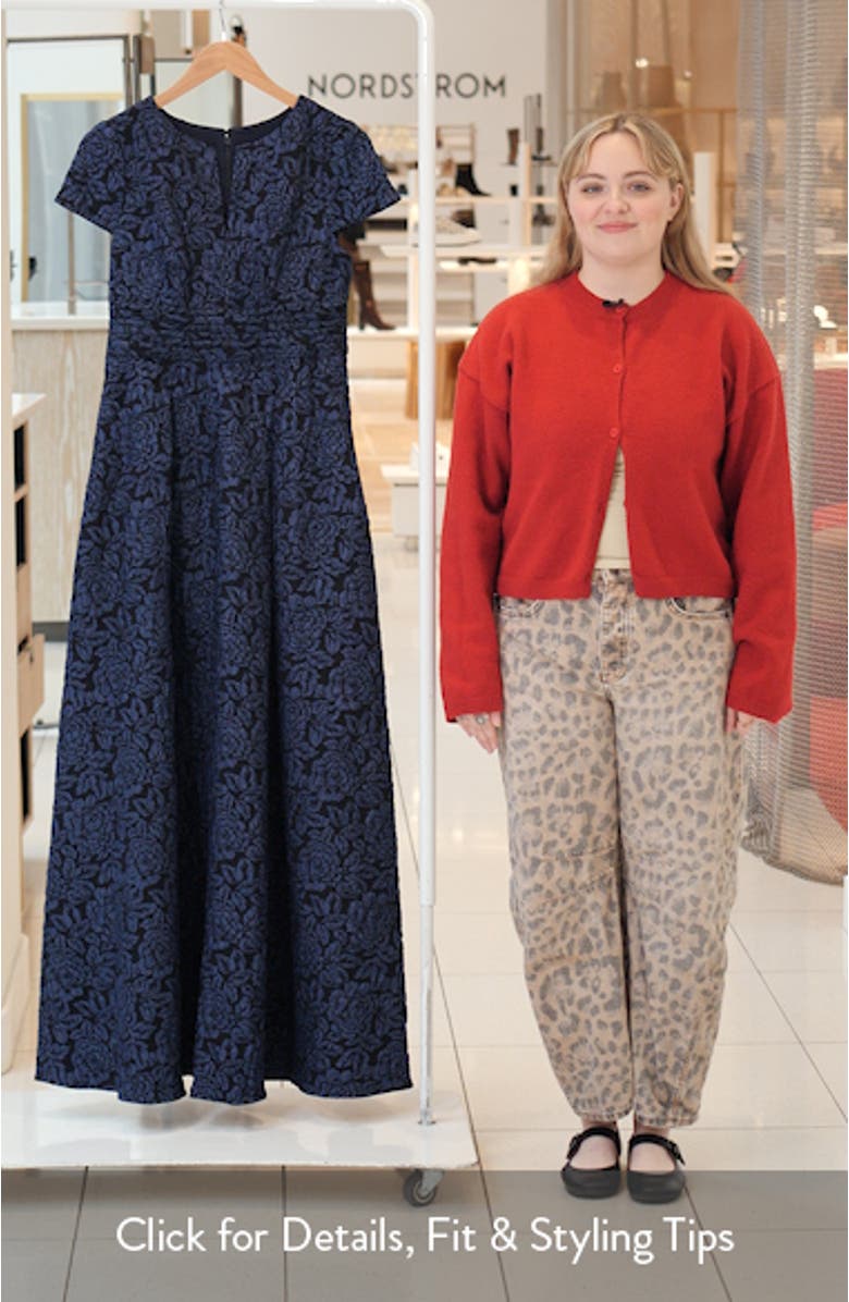 Embossed Short Sleeve Maxi Dress, sales video thumbnail