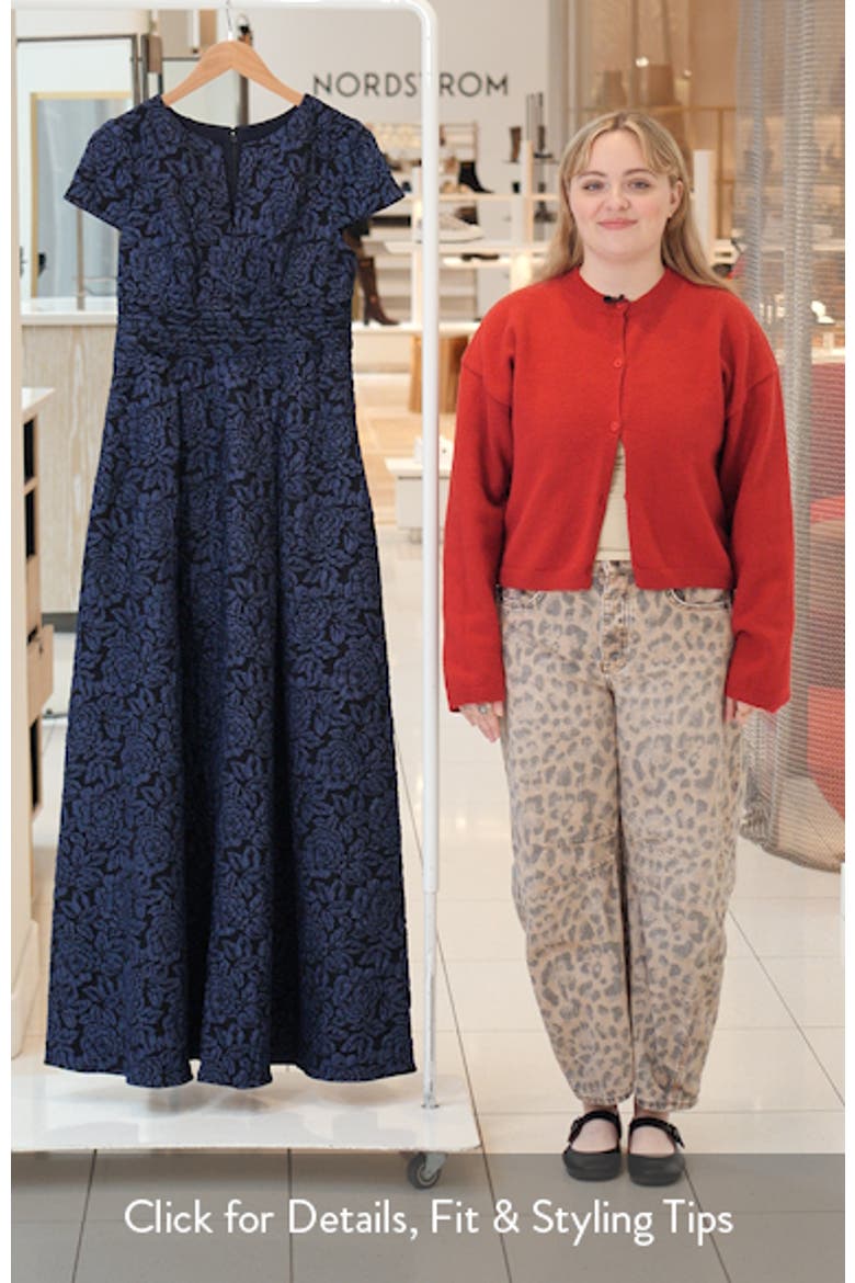 Embossed Short Sleeve Maxi Dress video