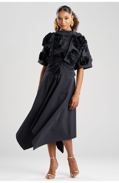 Tech Cotton Taffeta 3D Embroidered Bolero