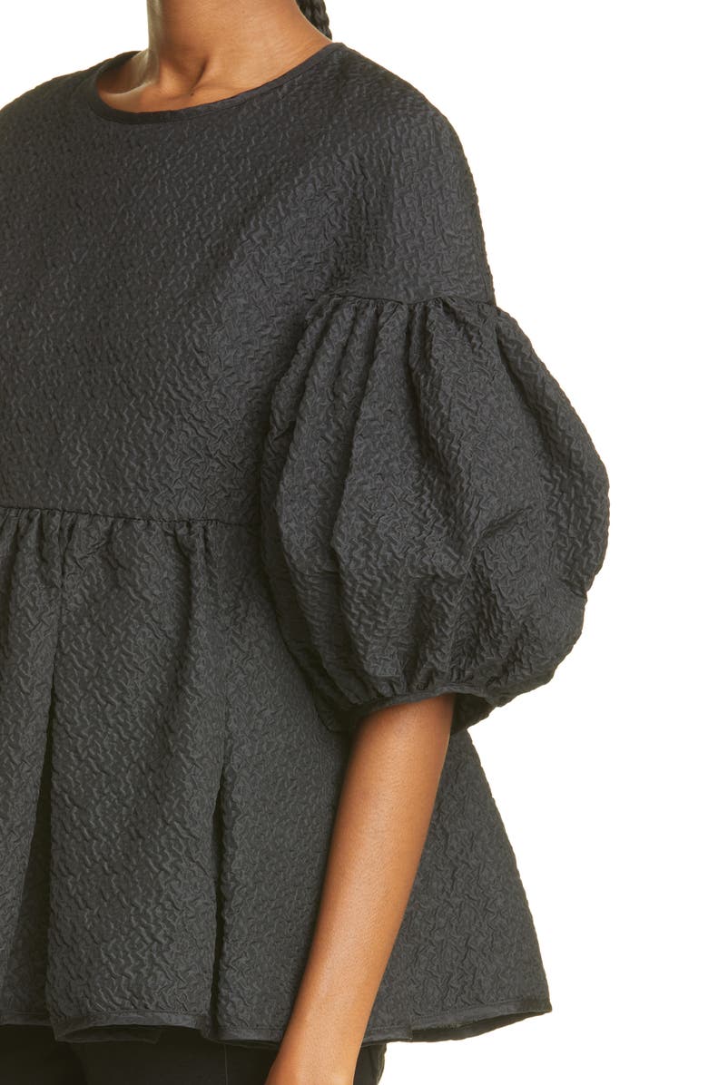 Cecilie Bahnsen Jerry Puff Sleeve Babydoll Cloqué Top, Alternate, color, 