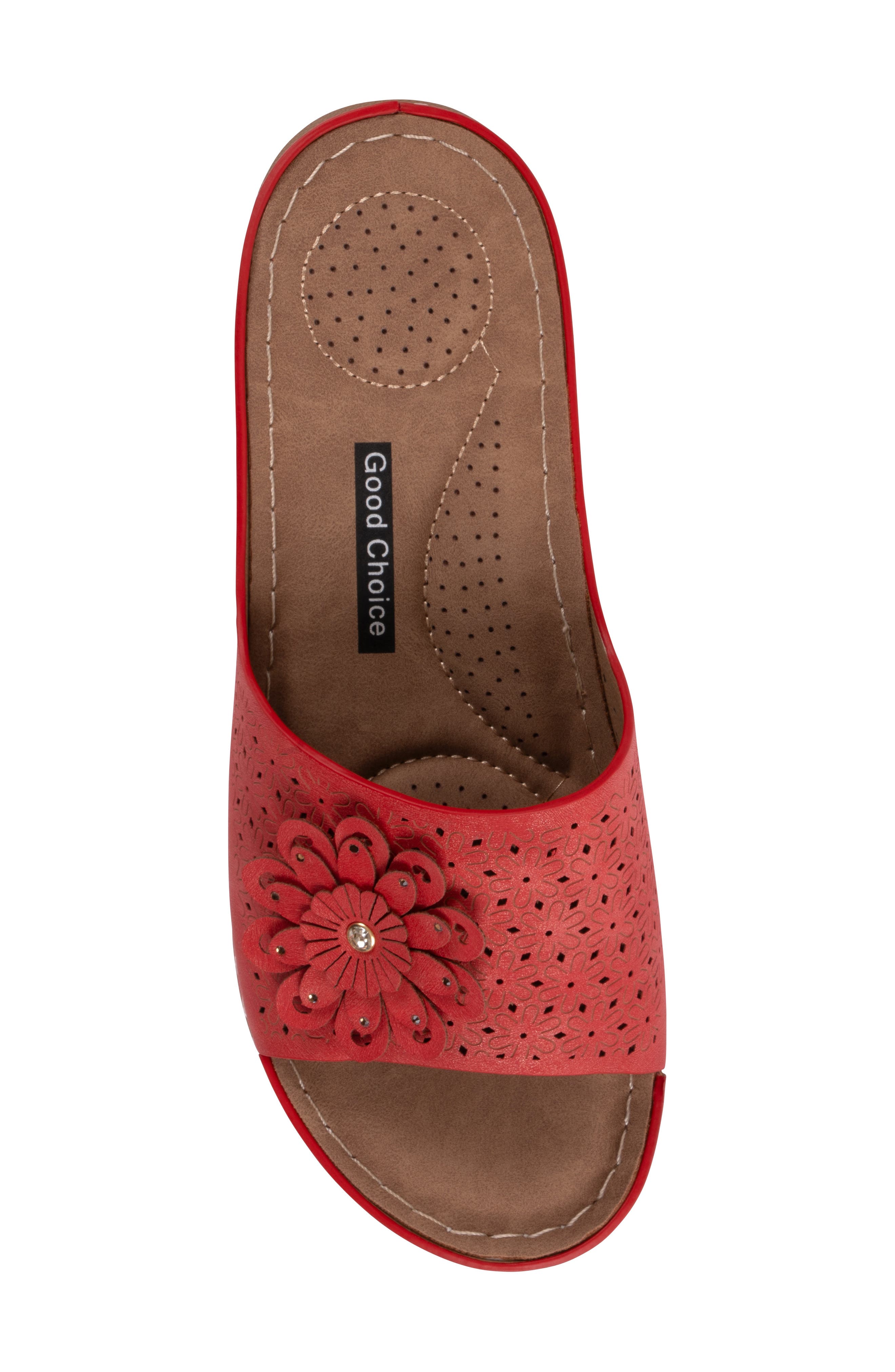 Gabbie Slide Sandal, Alternate, color, RED