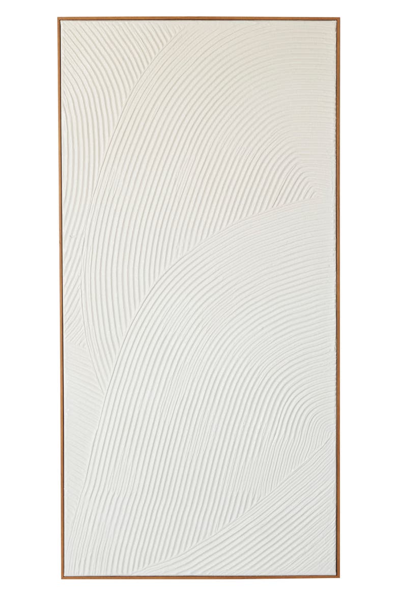 Abstract Canvas Framed Wall Art, Main, color, WHITE