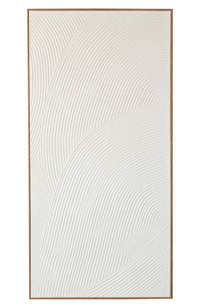 GINGER BIRCH STUDIO Abstract Canvas Framed Wall Art, Main, color, White