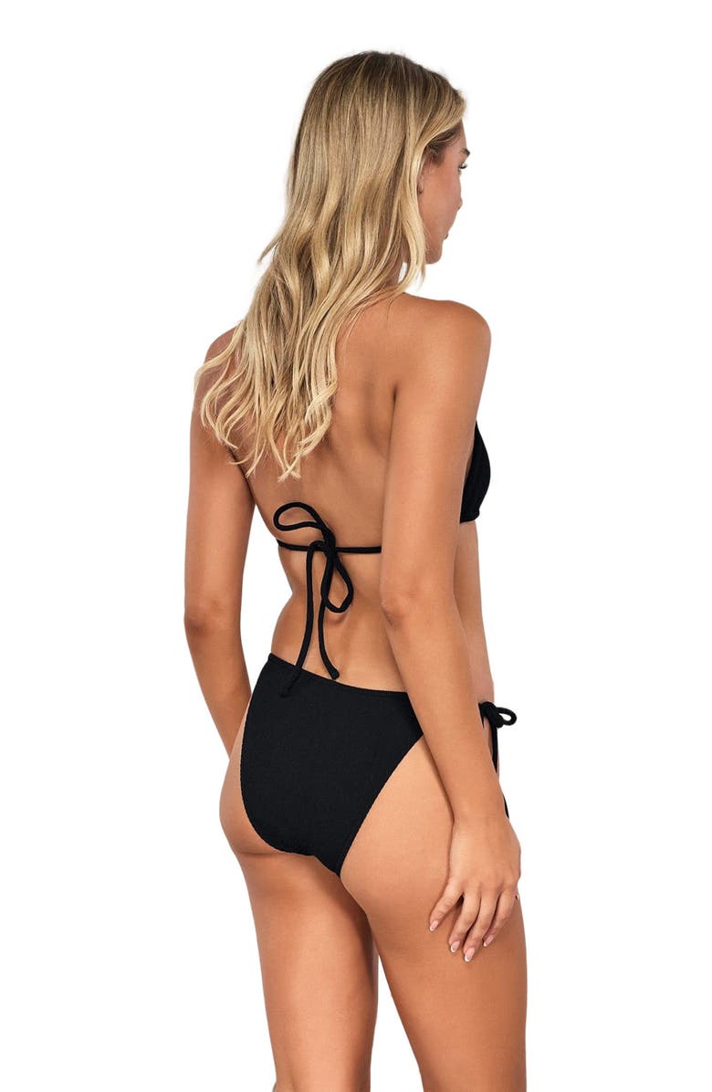 Pacifica by Sunsets Taryn Tie Side Bikini Swim Bottoms, Alternate, color, Black Pacifica