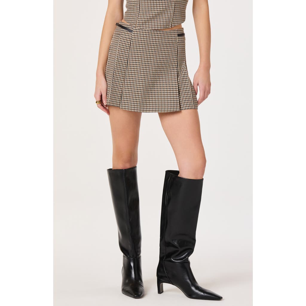 Astr The Label Cleora Pleated Skort In Brown