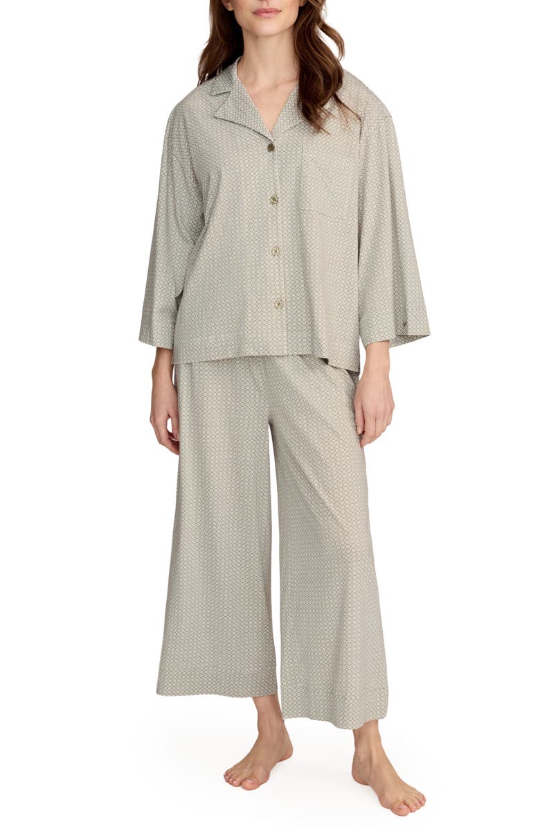 Petite Plume Featherweight Pima Cotton Pajamas, Main, color, Green