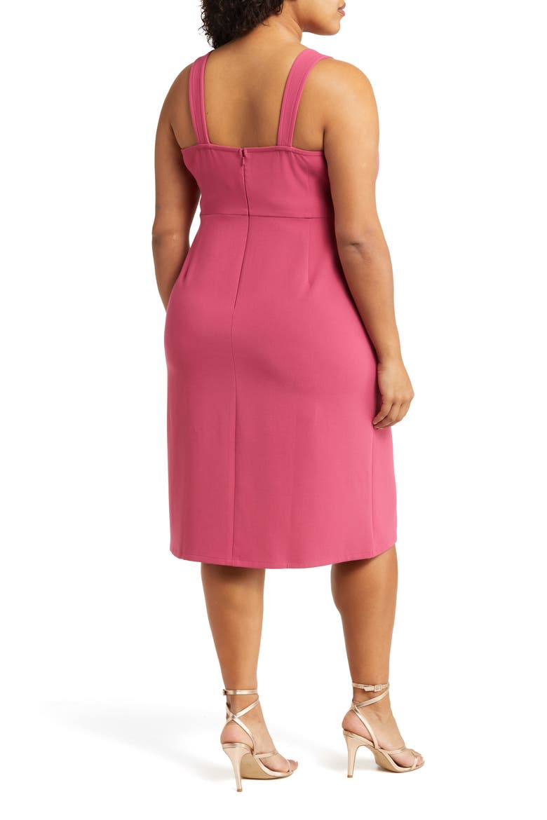 Square Neck Midi Dress, Alternate, color, PINK ROSE