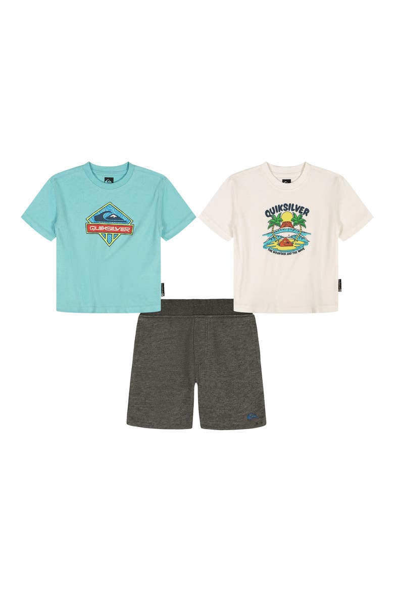 Kids' 3-Pack Assorted T-Shirts & Shorts Set, Alternate, color, WHITE MULTI
