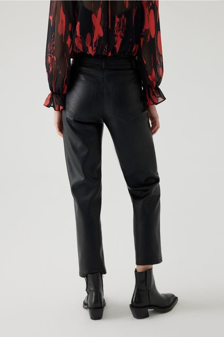 Cut Vegan Leather Pants, Alternate, color, BLACK