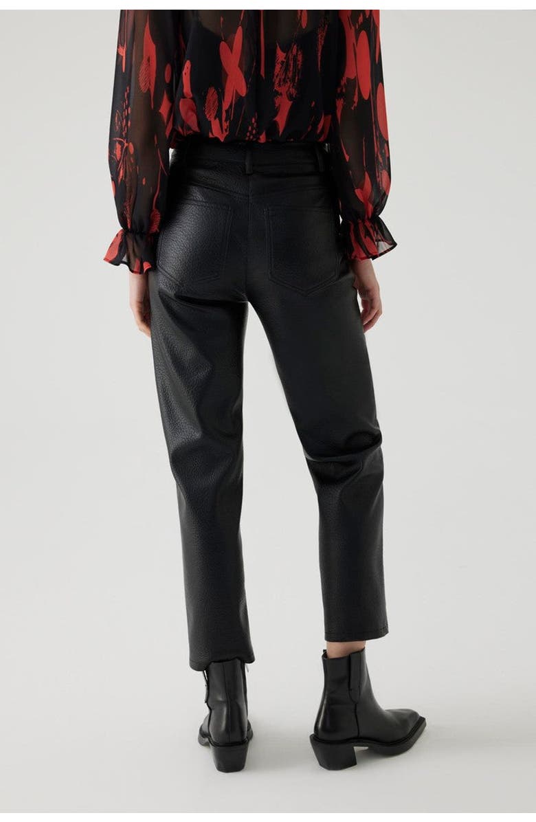 Exquise Cut Vegan Leather Pants, Alternate, color, Black