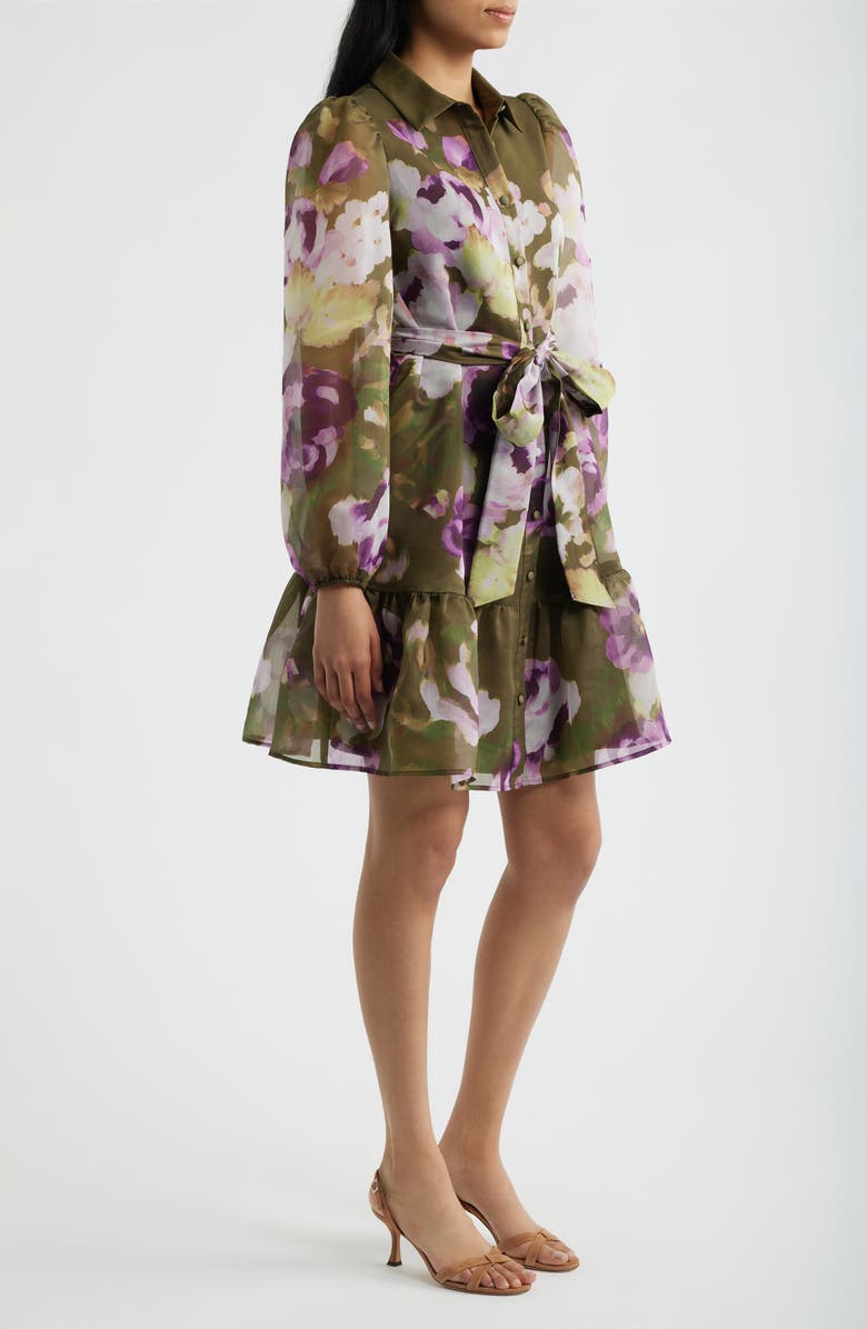 Anne Klein Tiered Chiffon Shirt Dress, Alternate, color,