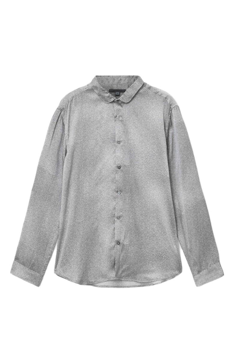 John Varvatos Orchard Silk Button-Up Shirt, Alternate, color, Silver