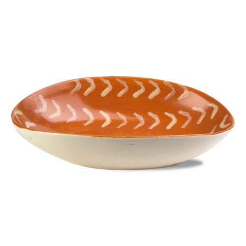 Tag Endls Large Summer Decor Serving Bowl Burnt Sienna Ceramic In Orange