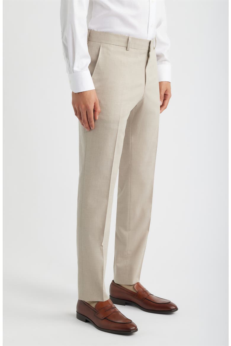 Genius Slim Fit Wool Blend Mélange Dress Pants, Alternate, color, OPEN BEIGE