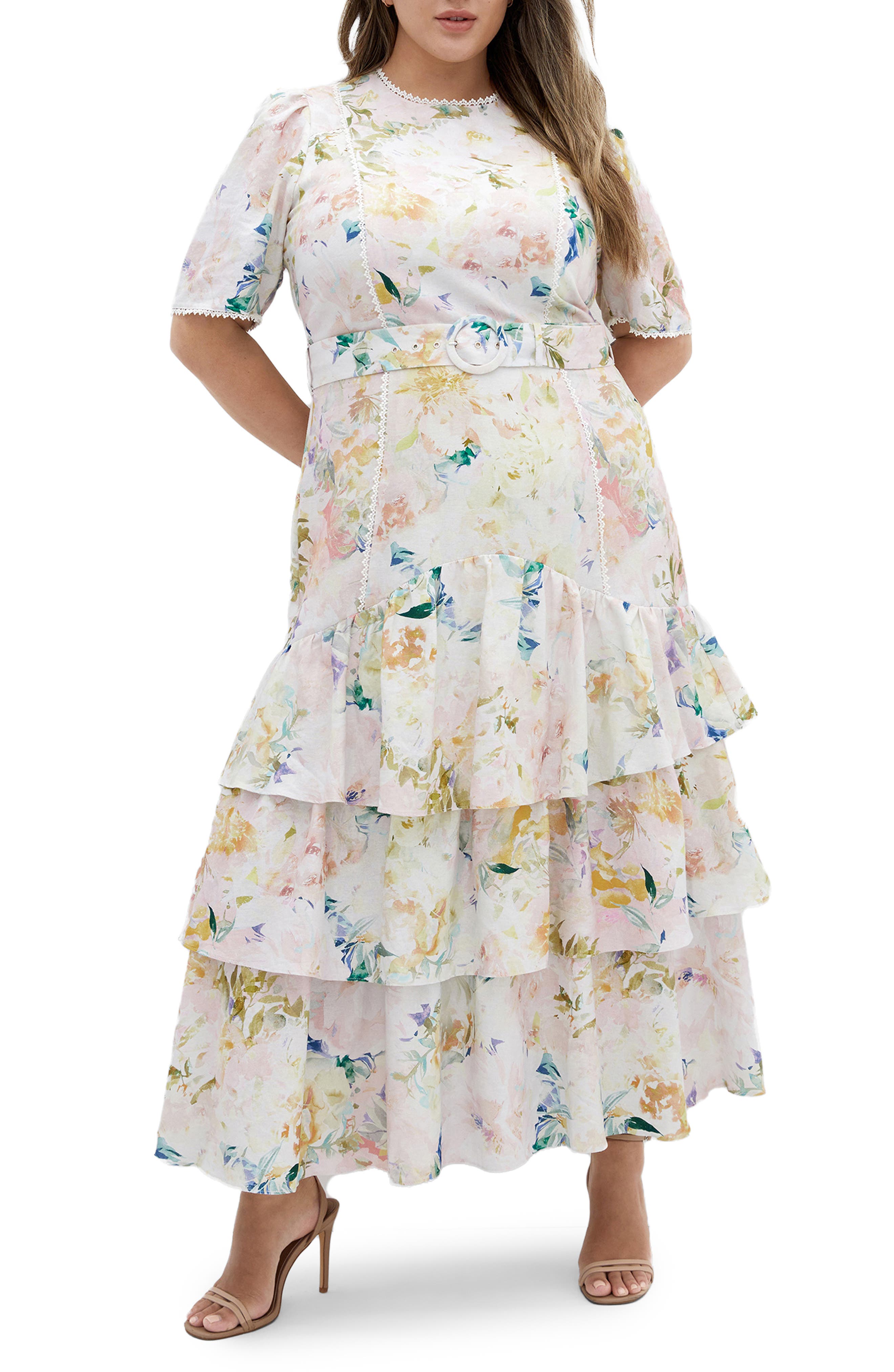 City Chic Garden of Love Tiered Maxi Dress