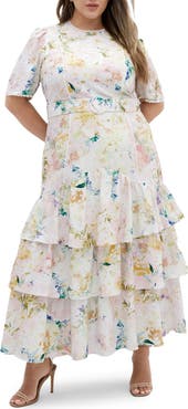 City Chic Garden of Love Tiered Maxi Dress