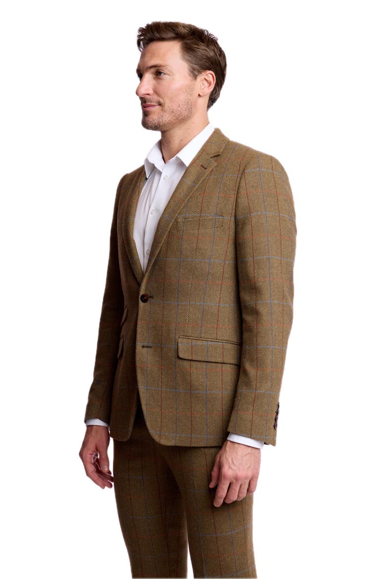Dover Slim Fit Herringbone Windowpane Suit Jacket, Alternate, color, ARMY HERRINGBONE WINDOWPANE