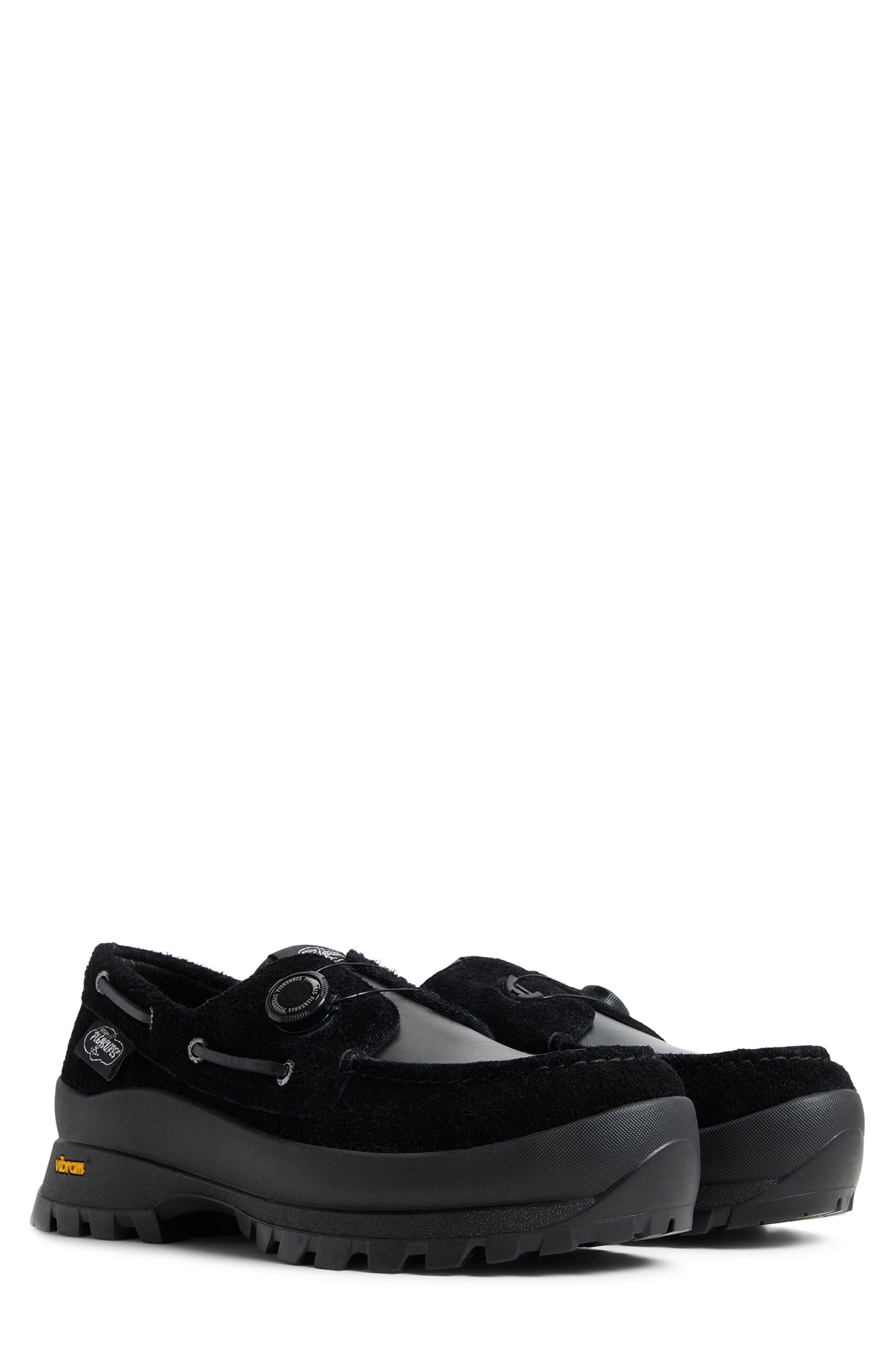 レア物 VIBRAM PLEASURE STS24914 x PLEASURES 3-Eye Vibram Turn-Lock Lug Boat Shoe (Men) | Nordstromrack