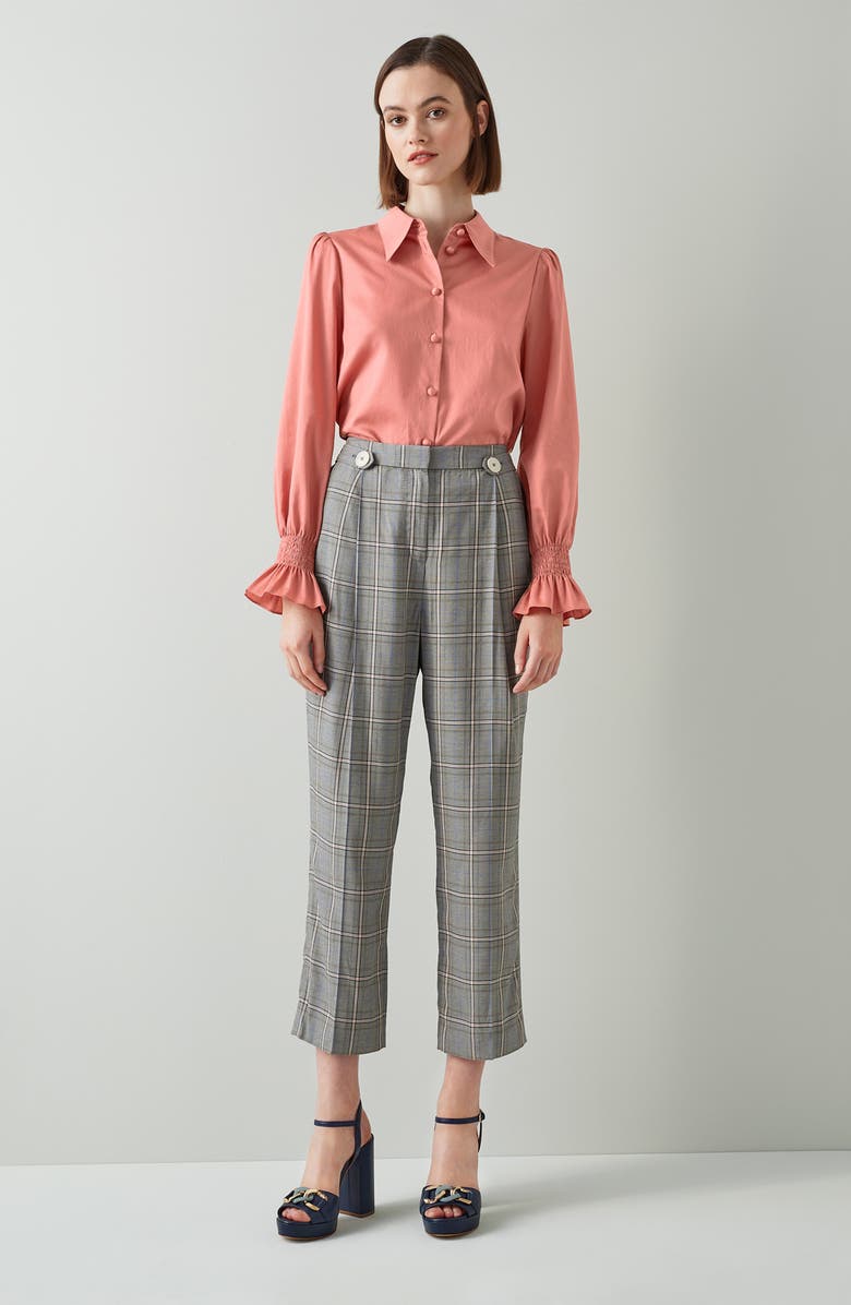 LK Bennett <p>Etten Cotton Button-Up Shirt</p>, Alternate, color, Pin-Dusty Rose