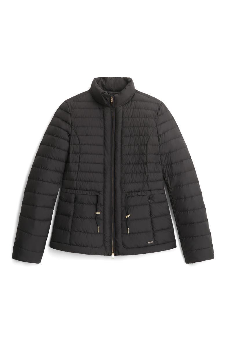 Hibiscus Water Repellent Down Jacket, Alternate, color, BLACK