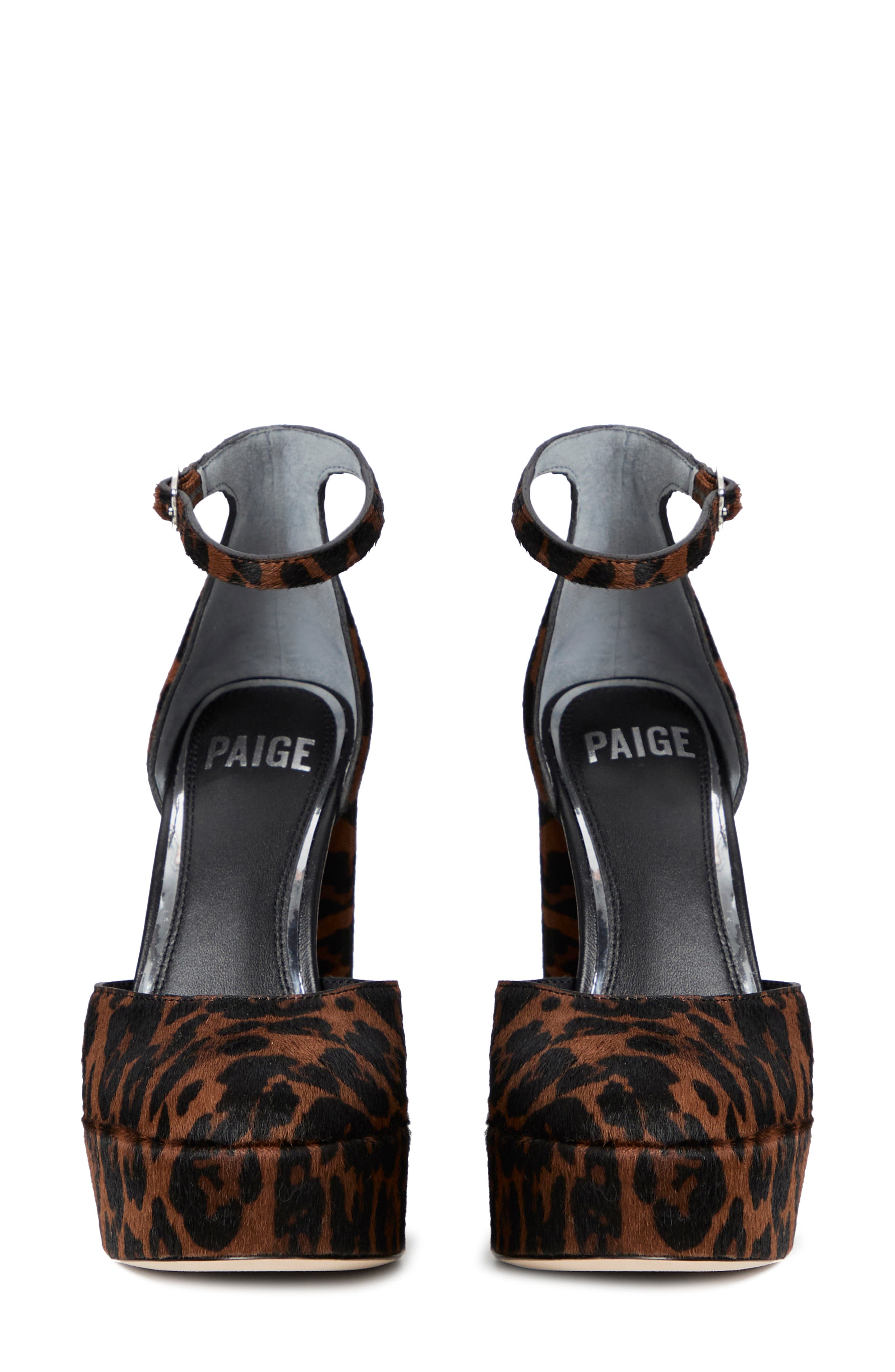 PAIGE Molly Ankle Strap Platform Pump, Alternate, color, Leopard Calf Hair