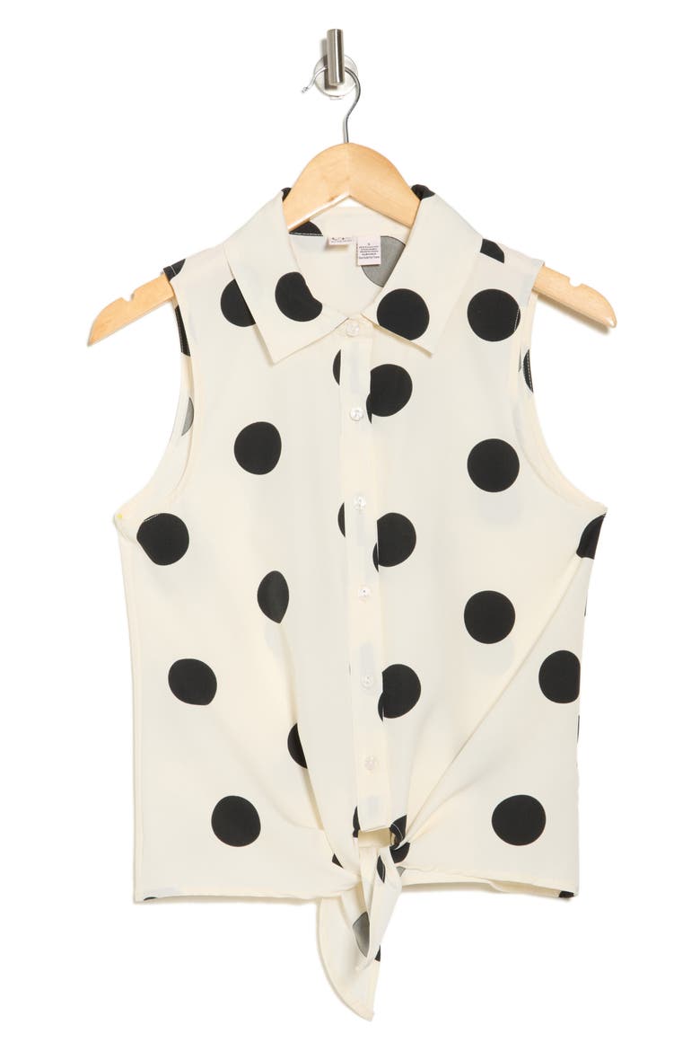 Harper Print Sleeveless Blouse, Alternate, color, HARPER DOT