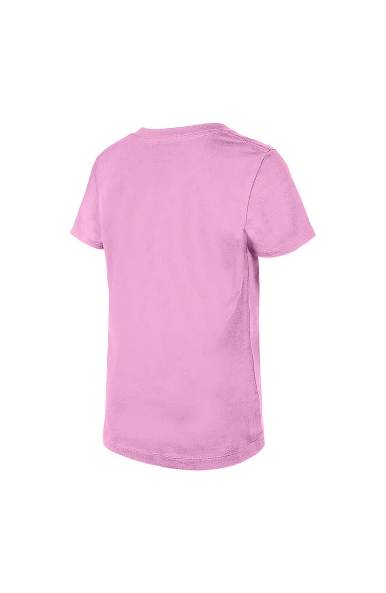 New Era Girls Youth New Era Pink Kansas City Chiefs Flip Sequins V-Neck T-Shirt, Alternate, color, 