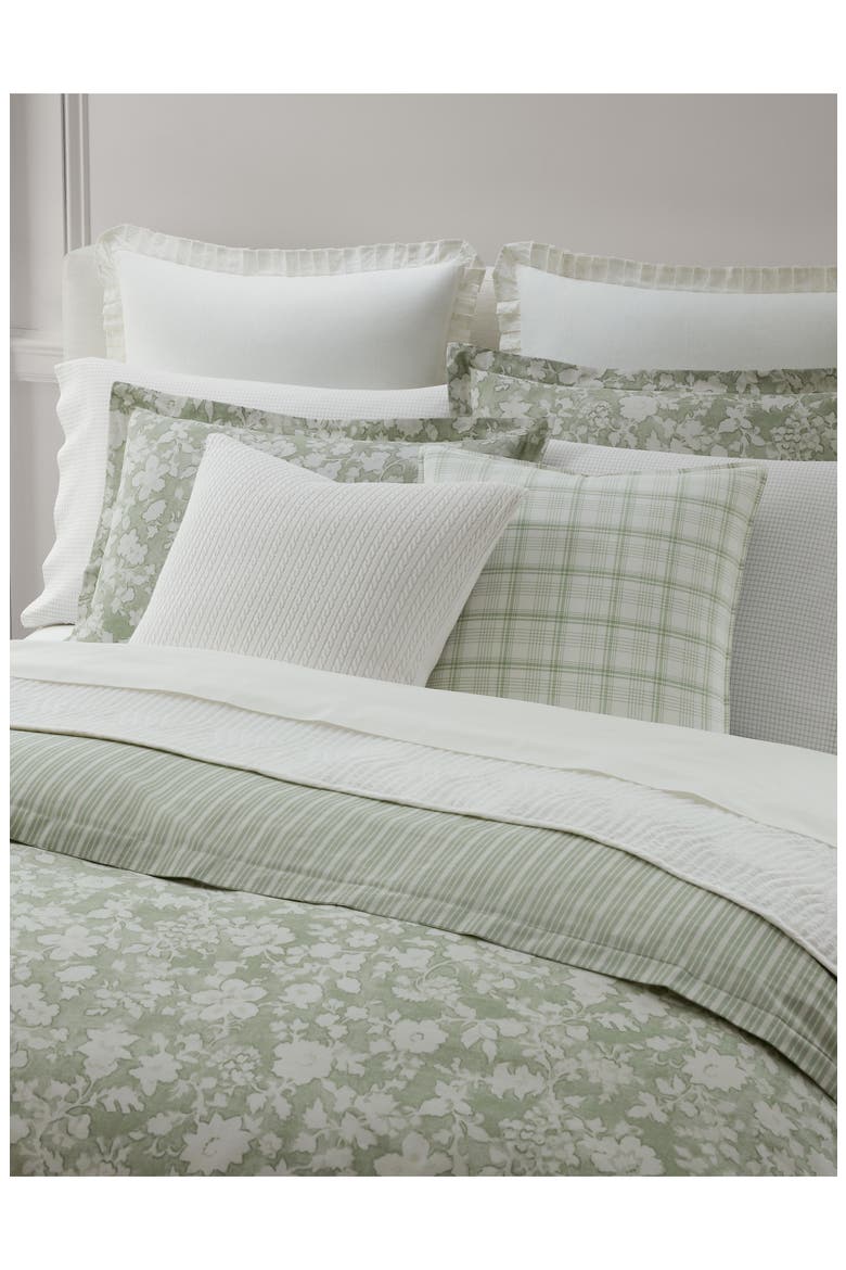 Maisie Plaid Throw Pillow, Alternate, color, GREEN
