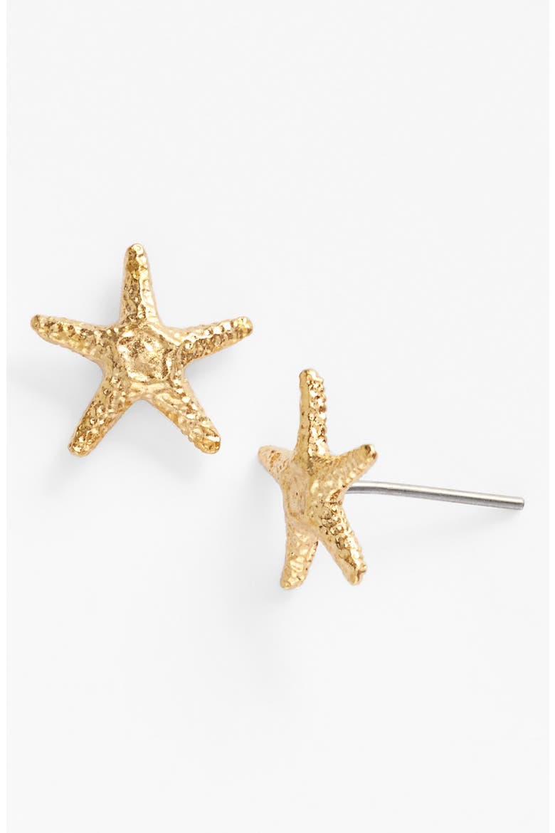 Manini Starfish Stud Earrings, Main, color, GOLD