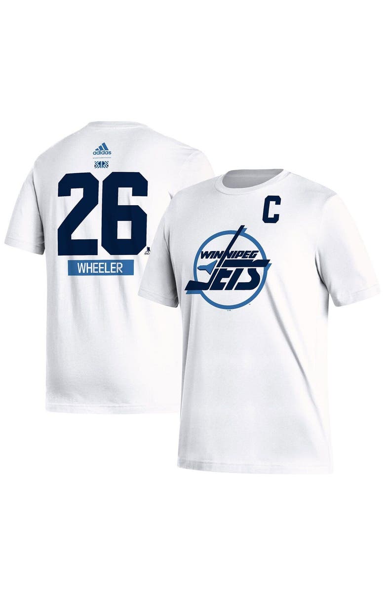 adidas Men's adidas Blake Wheeler White Winnipeg Jets Reverse Retro 2.0 Name & Number T-Shirt, Main, color,