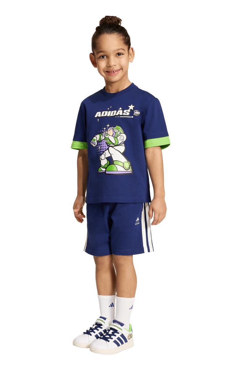 adidas Originals x Disney Toy Story Graphic T-Shirt & Shorts Set, Alternate, color, Dark Blue/ Off White