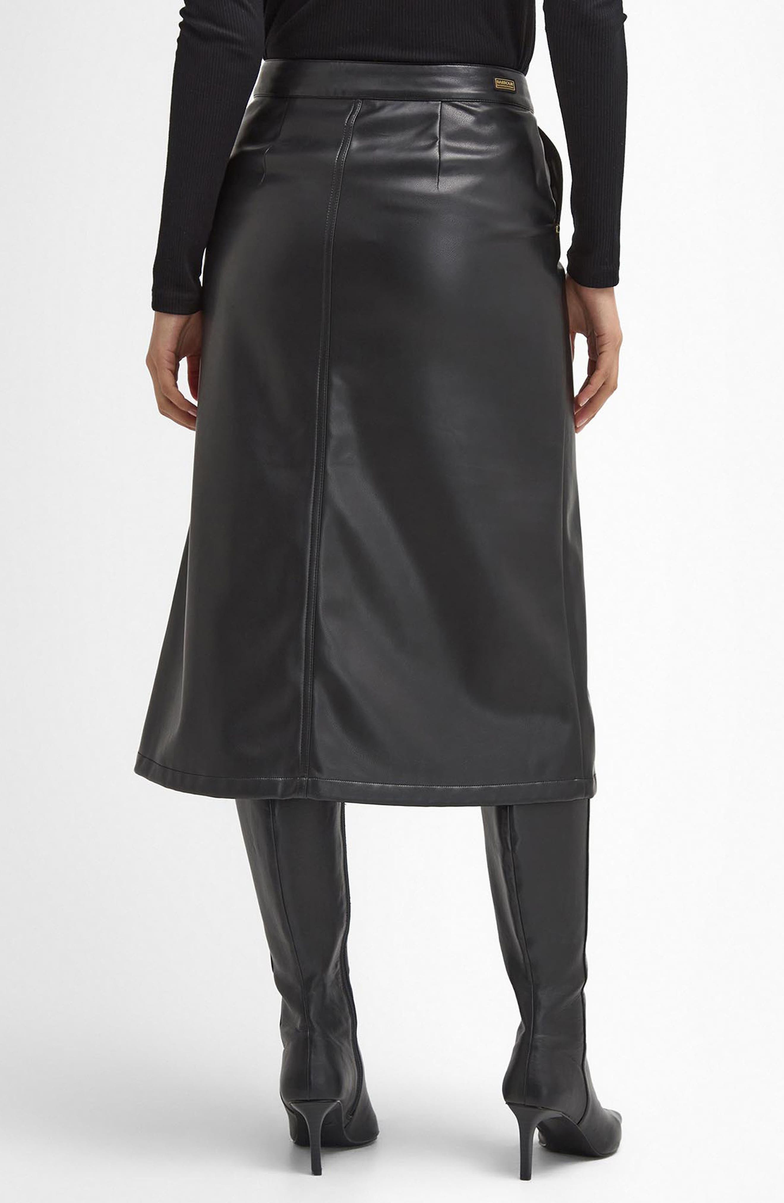 Aria Faux Leather Midi Skirt - image 2