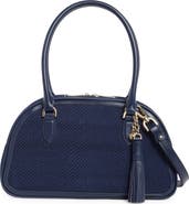 Brahmin Angie Snakeskin Embossed Leather Satchel