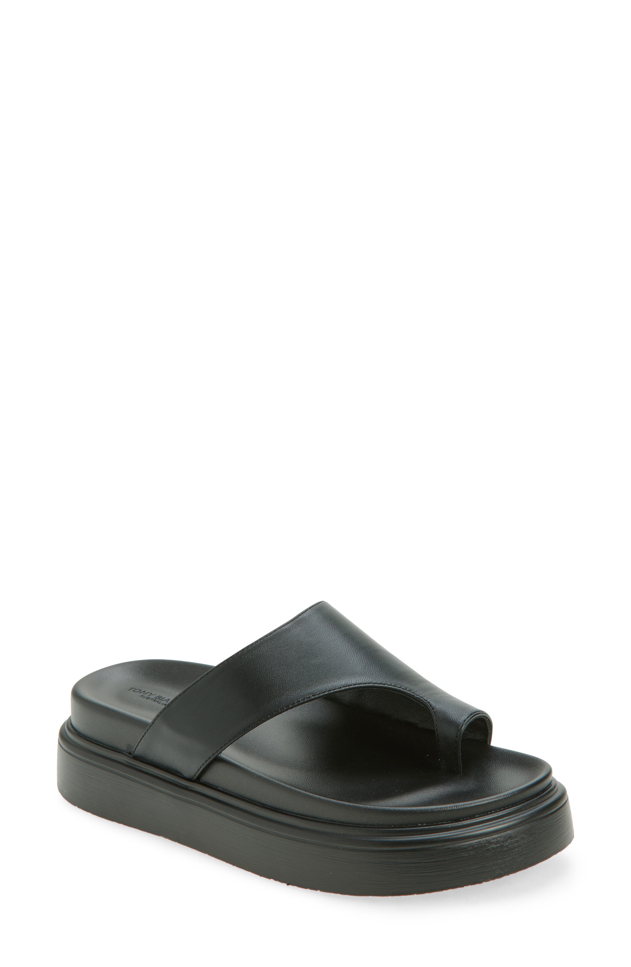 Tony Bianco Jazzy Toe Loop Sandal, Main, color, Black Nappa