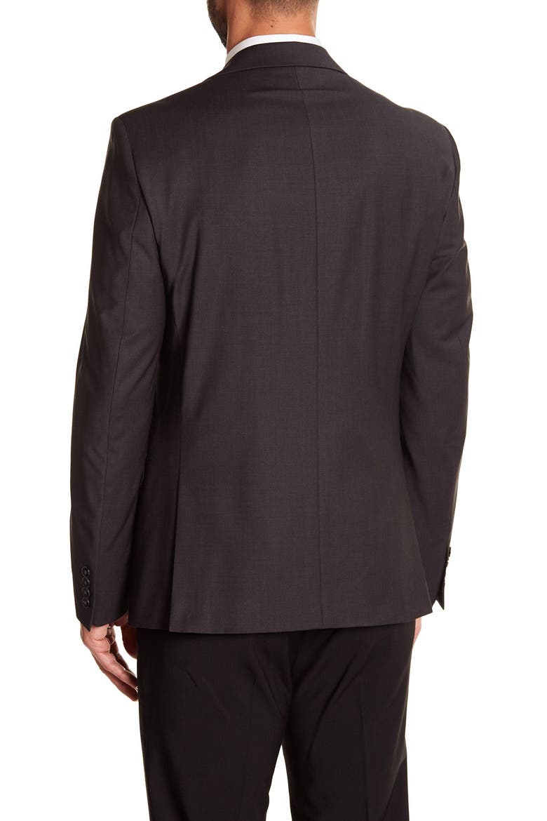 Solid Gray Wool Suit Suit Separate Jacket, Alternate, color, CHARCOAL