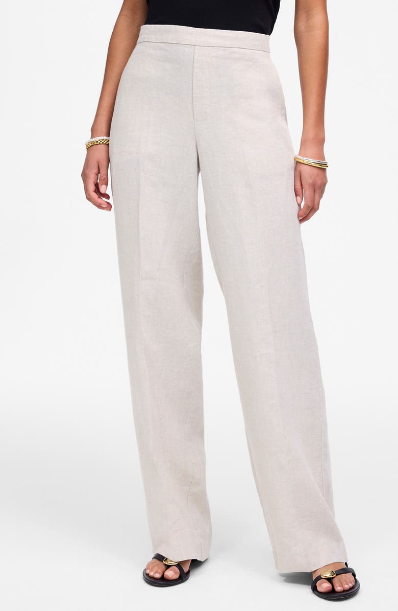 Madewell The Easy Linen Pull-On Pants, Main, color, Oat Color Linen