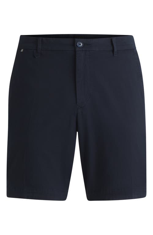 Hugo Boss Boss Slice Stretch Cotton Shorts In Dark Blue