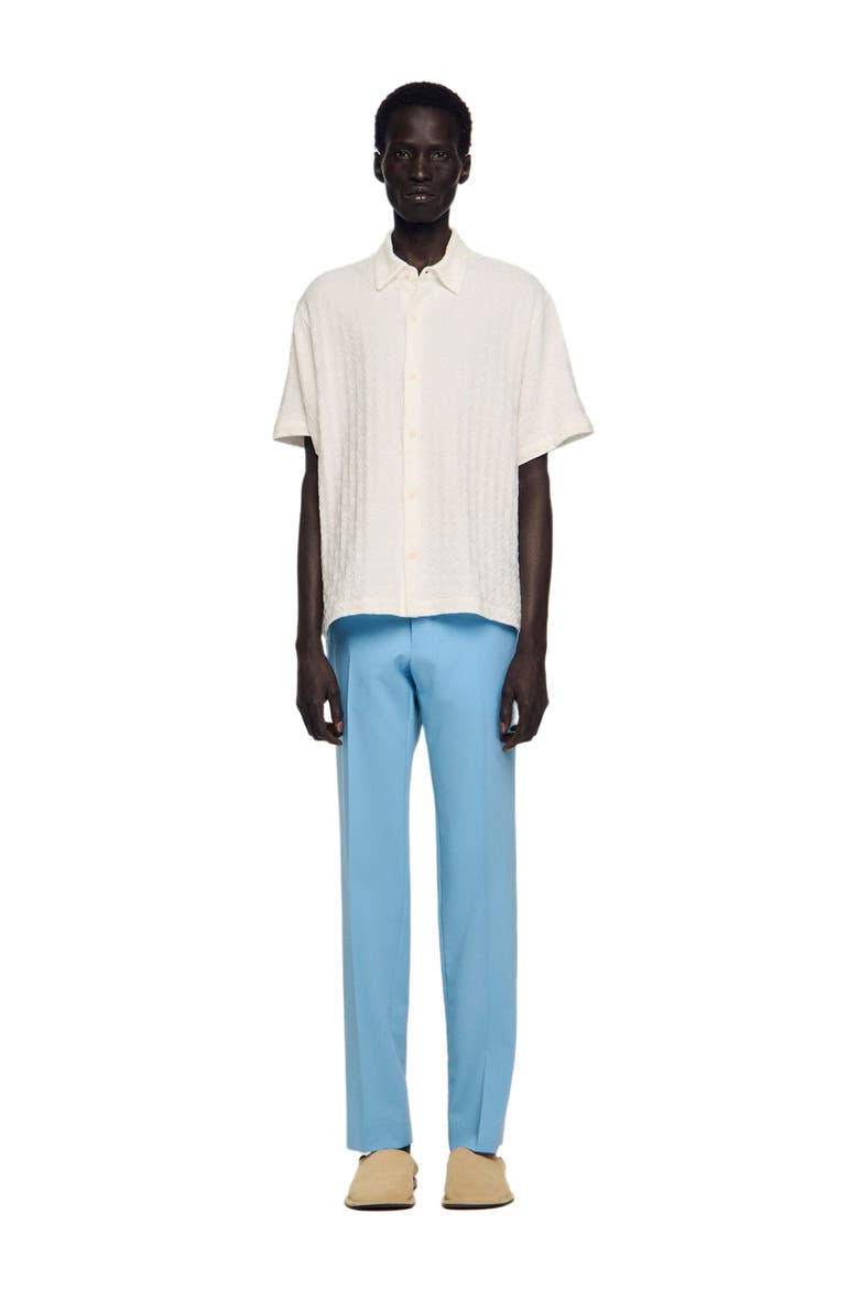 Square Cross cotton jacquard shirt, Alternate, color, White